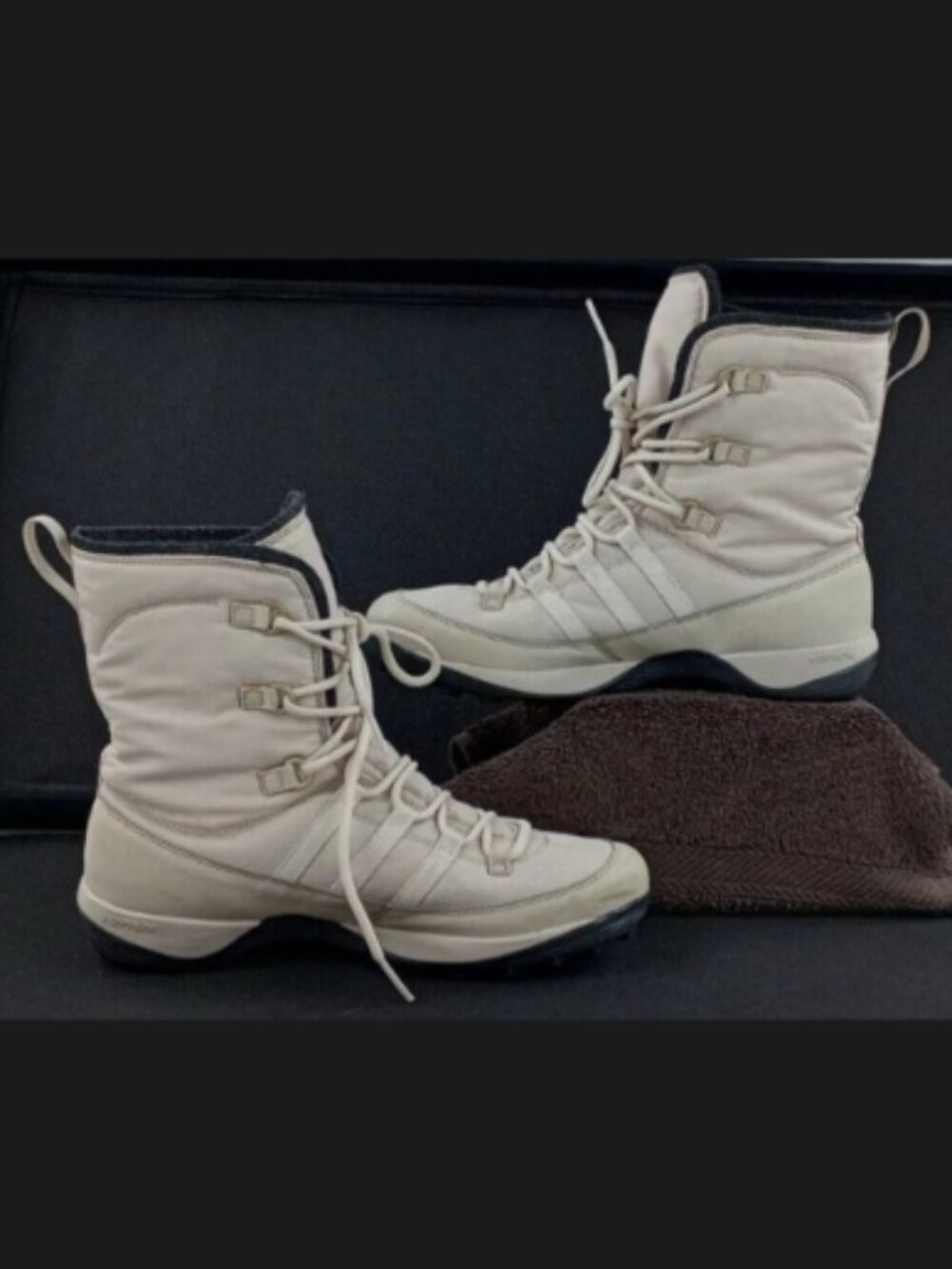 Adidas Climaheat Libria Cream Nylon Waterproof Insulated Snow Boots Size 8